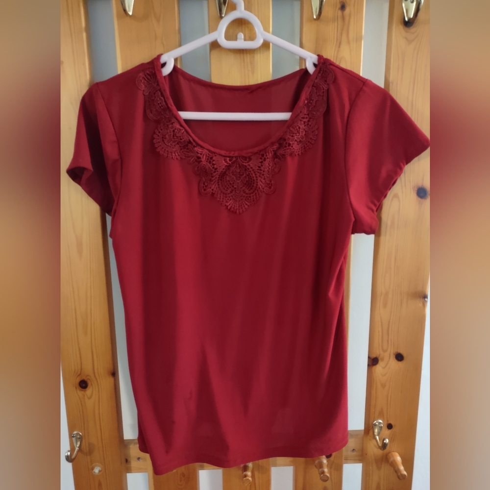 Red laced top